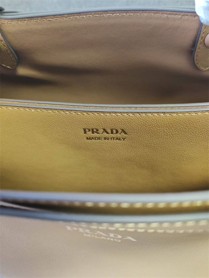 Prada Buckle medium leather handbag with double belt 1BA417 Caramel High