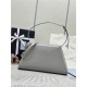 Prada Large brushed leather handbag 1BD342 Grey High