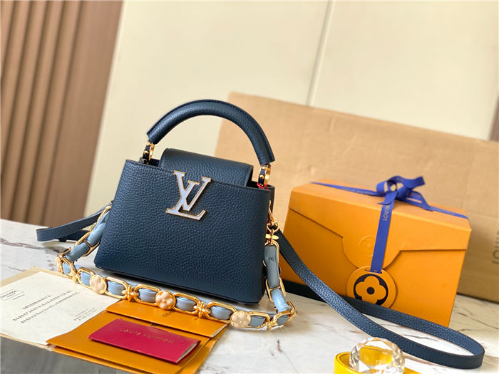 Louis Vuitton Capucines Mini Bag Taurillon Leather M23288 Blue High