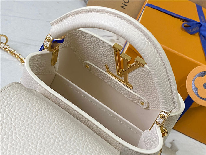 Louis Vuitton Capucines Mini Bag Taurillon Leather M23082 White High