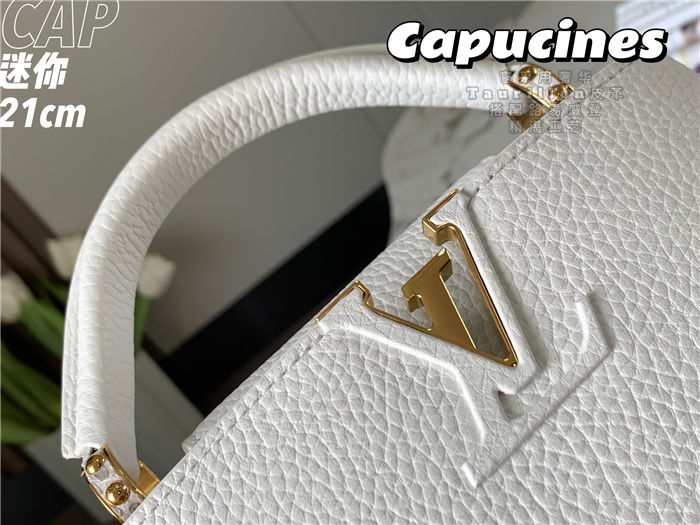 Louis Vuitton Capucines Mini Bag Taurillon Leather M55985 White High