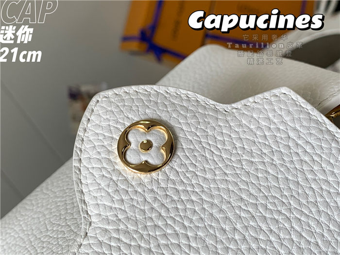 Louis Vuitton Capucines Mini Bag Taurillon Leather M55985 White High