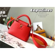 Louis Vuitton Capucines Mini Bag Taurillon Leather M55985 Red High