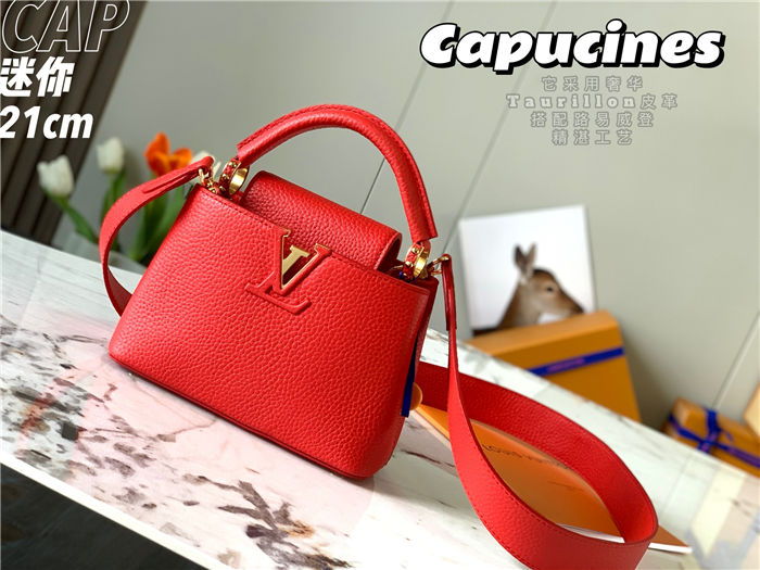 Louis Vuitton Capucines Mini Bag Taurillon Leather M55985 Red High