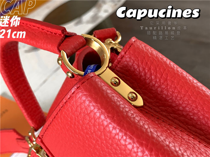 Louis Vuitton Capucines Mini Bag Taurillon Leather M55985 Red High