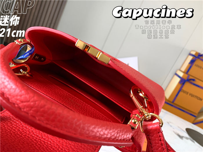 Louis Vuitton Capucines Mini Bag Taurillon Leather M55985 Red High