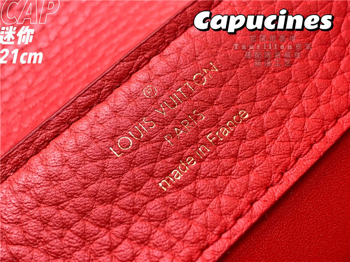 Louis Vuitton Capucines Mini Bag Taurillon Leather M55985 Red High