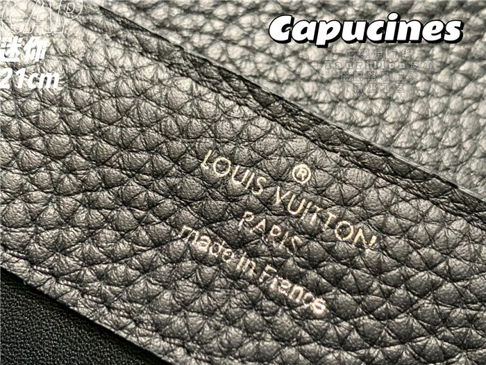 Louis Vuitton Capucines Mini Bag Taurillon Leather M55985 Black-Silver High