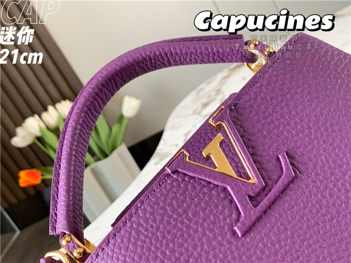 Louis Vuitton Capucines Mini Bag Taurillon Leather M55985 Purple High