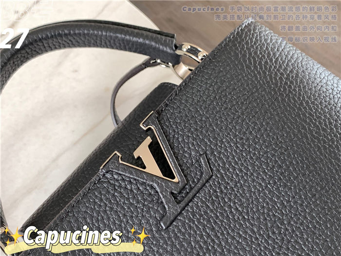 Louis Vuitton Capucines BB Bag Taurillon Leather M94517 Black-Silver High