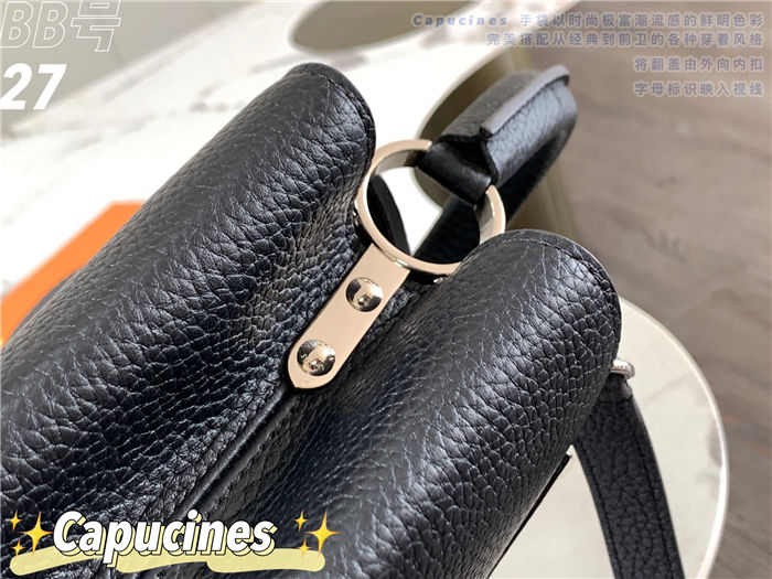 Louis Vuitton Capucines BB Bag Taurillon Leather M94517 Black-Silver High