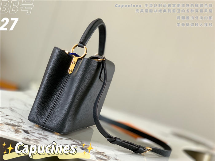 Louis Vuitton Capucines BB Bag Taurillon Leather M94517 Black-Gold High