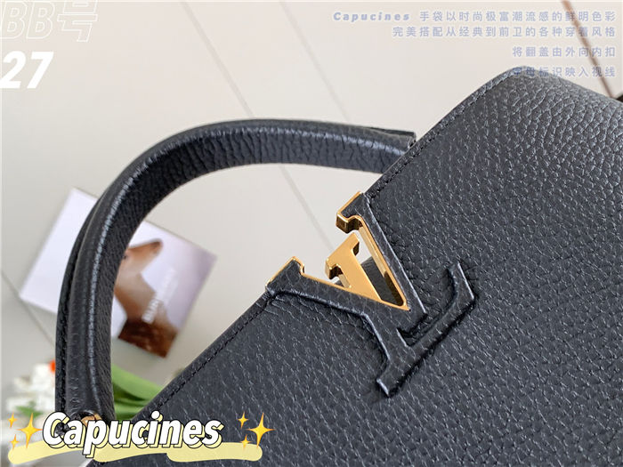 Louis Vuitton Capucines BB Bag Taurillon Leather M94517 Black-Gold High