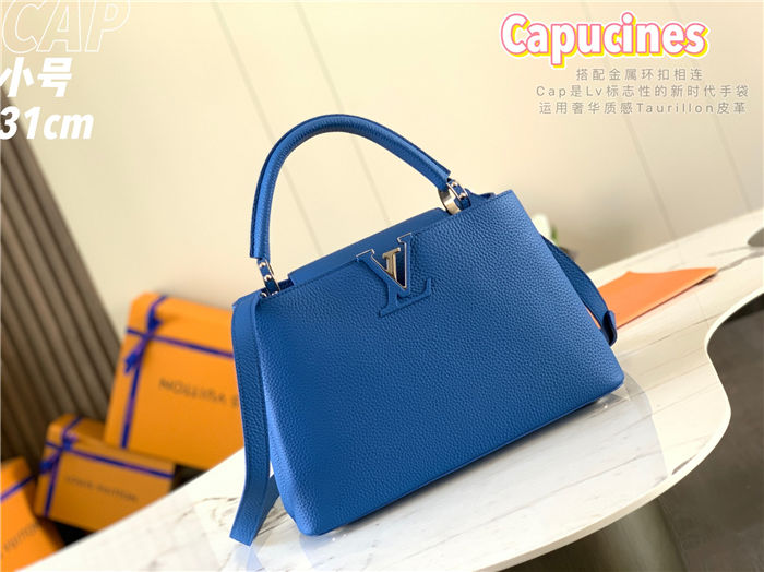 Louis Vuitton Capucines MM Bag Taurillon Leather M42259 Blue High