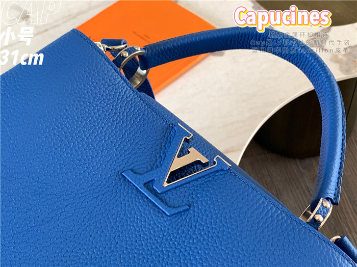 Louis Vuitton Capucines MM Bag Taurillon Leather M42259 Blue High