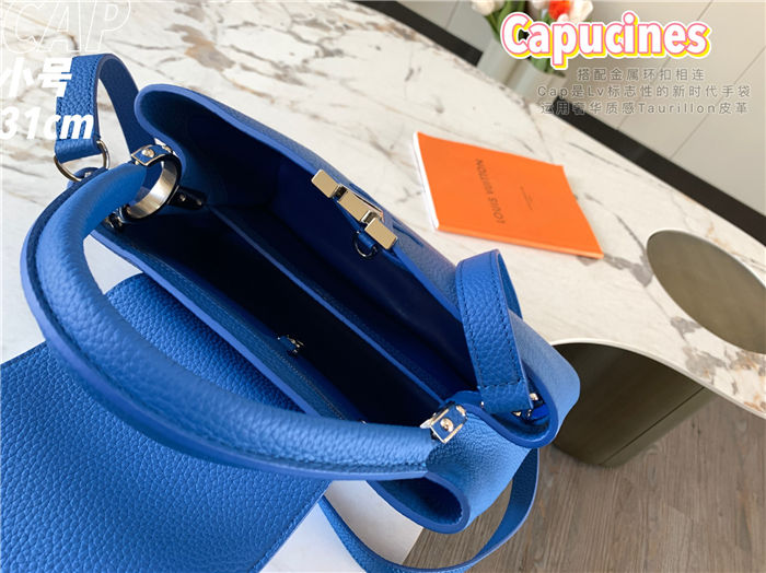 Louis Vuitton Capucines MM Bag Taurillon Leather M42259 Blue High