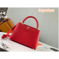 Louis Vuitton Capucines MM Bag Taurillon Leather M42259 Red High