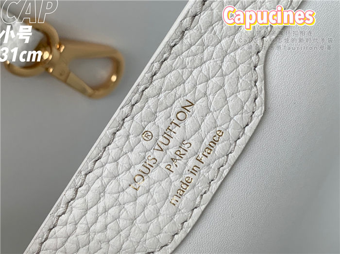 Louis Vuitton Capucines MM Bag Taurillon Leather M42259 White High