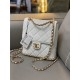 Chanel CHAIN BACKPACK Grained Calfskin & Gold-Tone Metal AS4490 White A