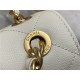 Chanel CHAIN BACKPACK Grained Calfskin & Gold-Tone Metal AS4490 White A