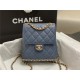 Chanel CHAIN BACKPACK Grained Calfskin & Gold-Tone Metal AS4490 Blue A