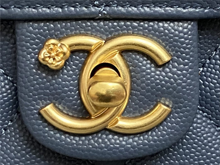 Chanel CHAIN BACKPACK Grained Calfskin & Gold-Tone Metal AS4490 Blue A