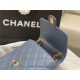 Chanel CHAIN BACKPACK Grained Calfskin & Gold-Tone Metal AS4490 Blue A