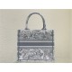 SMALL Dior BOOK TOTE Toile de Jouy Embroidery Grey High