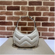 GG Marmont half-moon-shaped mini bag 770983 White High