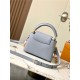 Louis Vuitton Capucines Mini Bag Taurillon Leather M23288 Grey Blue High