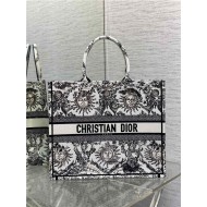 LARGE Dior BOOK TOTE Toile de Jouy Soleil Embroidery High