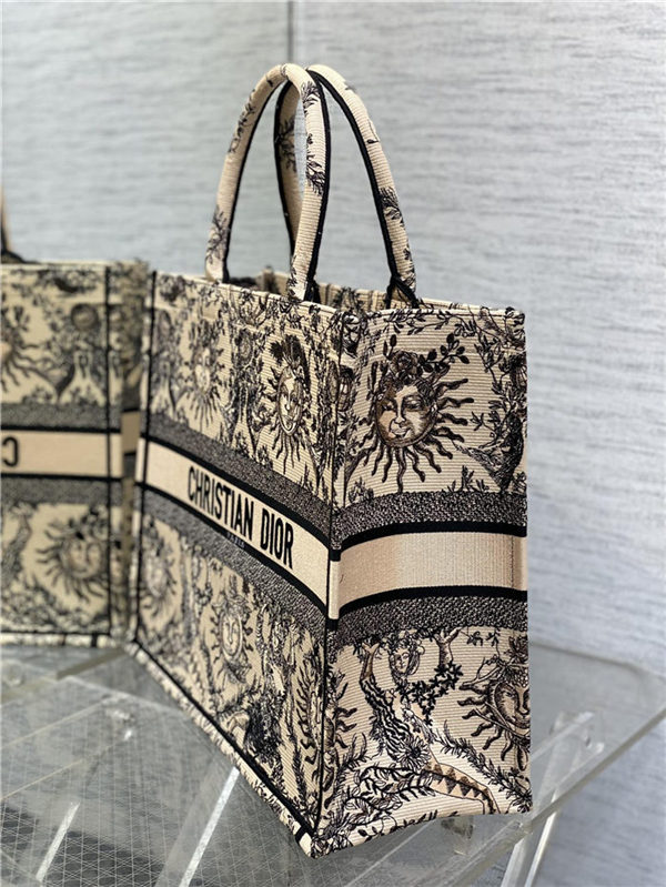 LARGE Dior BOOK TOTE Toile de Jouy Soleil Embroidery High