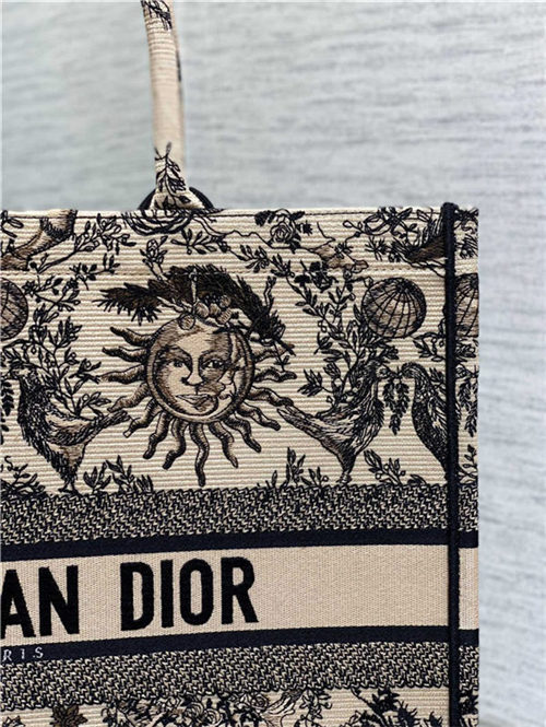 LARGE Dior BOOK TOTE Toile de Jouy Soleil Embroidery High