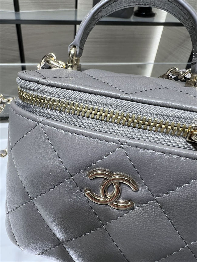 Chanel SMALL VANITY WITH CHAIN AP2198 Lambskin & Gold-Tone Metal Grey High