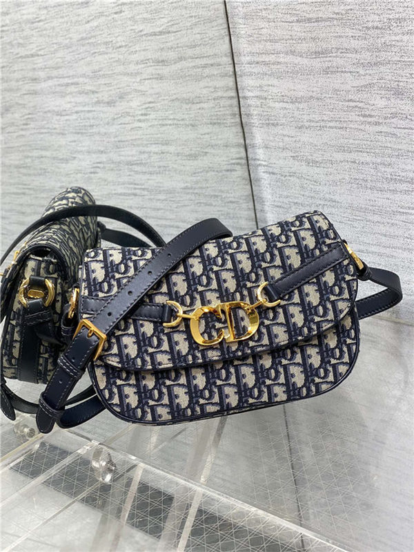 Dior Small CD Besace Bag Dior Oblique Jacquard Blue High