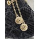 Dior DREAM BUCKET BAG Cannage Cotton with Micropearl Embroidery Black High