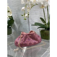 Dior DREAM BUCKET BAG Cannage Cotton with Micropearl Embroidery Pink High