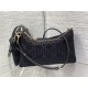 Dior DREAM POUCH Cannage Cotton with Micropearl Embroidery Black High