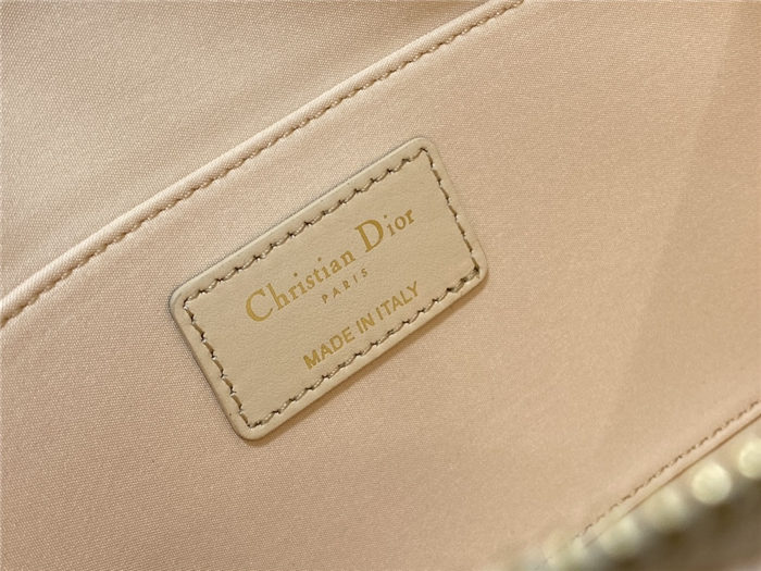 Dior DREAM POUCH Cannage Cotton with Micropearl Embroidery Beige High