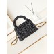 Chanel MINI SHOPPING BAG AS4416 Cotton Tweed & Gold-Tone Metal Black High