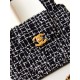 Chanel MINI SHOPPING BAG AS4416 Cotton Tweed & Gold-Tone Metal Black High