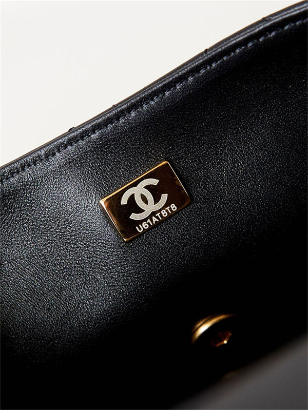 Chanel MINI FLAP BAG AS4384 Lambskin & Gold-Tone Metal Black High