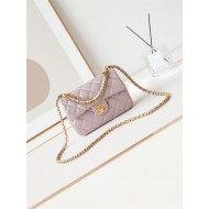 Chanel MINI FLAP BAG AS4384 Lambskin & Gold-Tone Metal Pink High