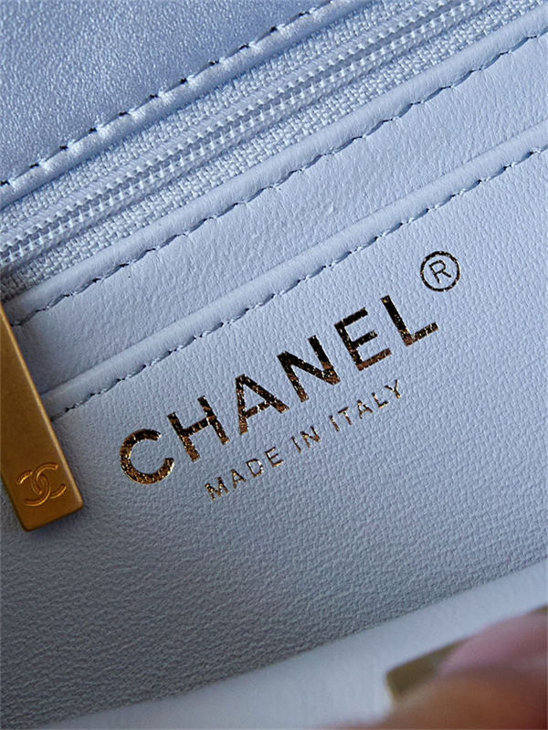 Chanel MINI FLAP BAG AS4384 Lambskin & Gold-Tone Metal Blue High