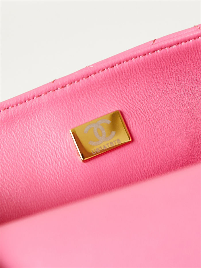 Chanel MINI FLAP BAG AS4384 Lambskin & Gold-Tone Metal Pink High