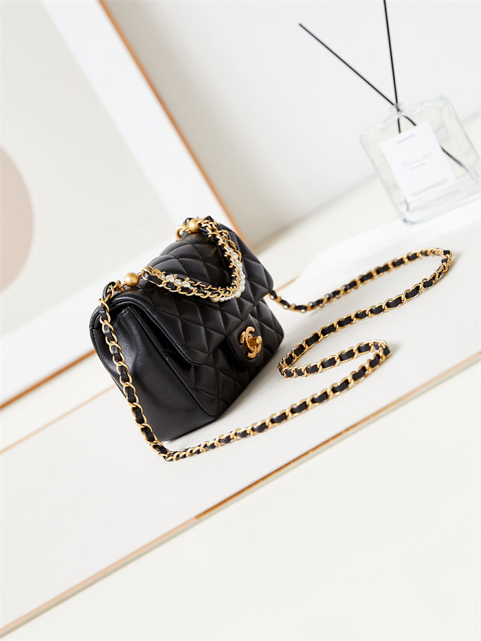 Chanel MINI FLAP BAG AS4385 Lambskin & Gold-Tone Metal Black High