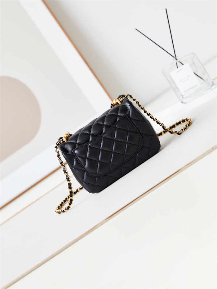 Chanel MINI FLAP BAG AS4385 Lambskin & Gold-Tone Metal Black High