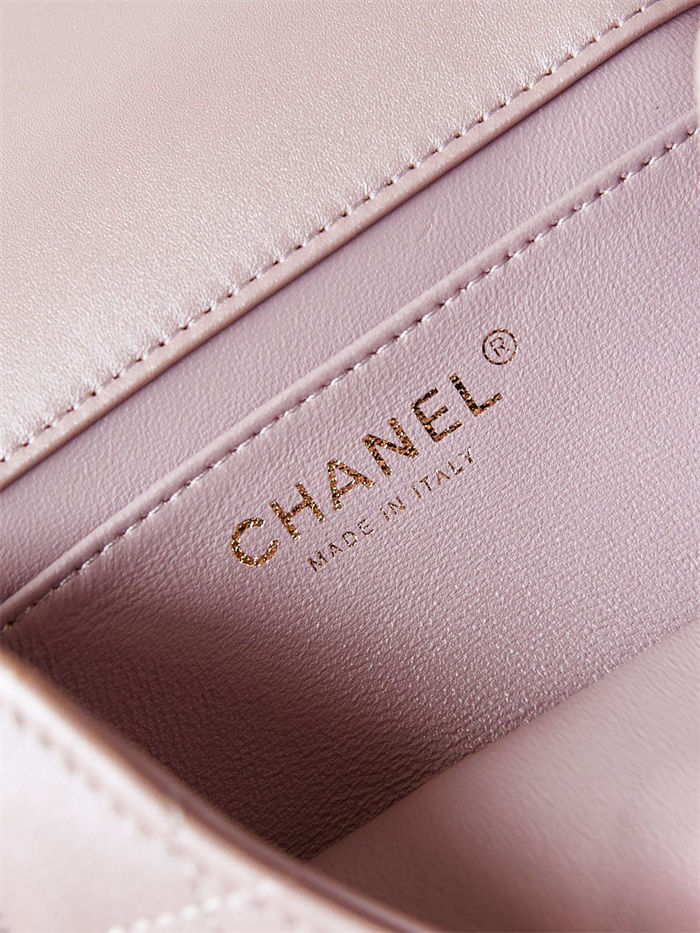 Chanel MINI FLAP BAG AS4385 Lambskin & Gold-Tone Metal Pink High