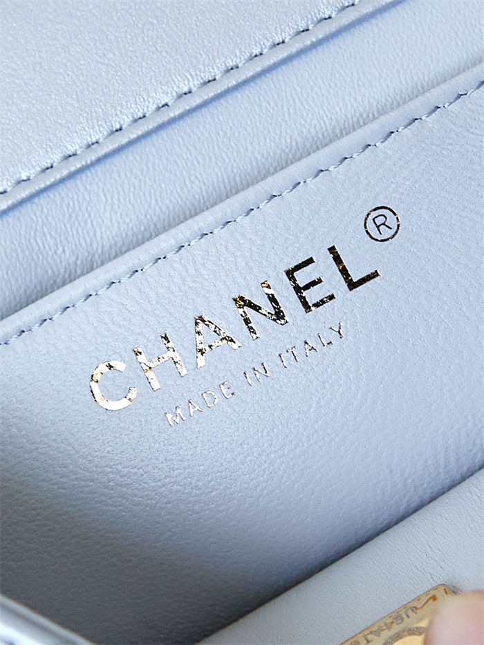 Chanel MINI FLAP BAG AS4385 Lambskin & Gold-Tone Metal Blue High