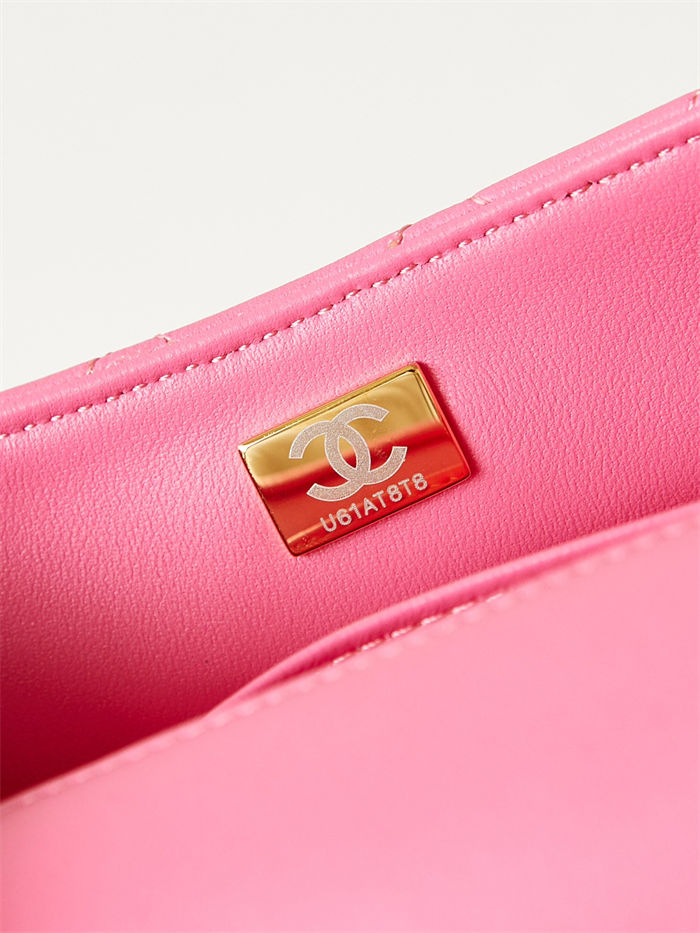 Chanel MINI FLAP BAG AS4385 Lambskin & Gold-Tone Metal Pink High